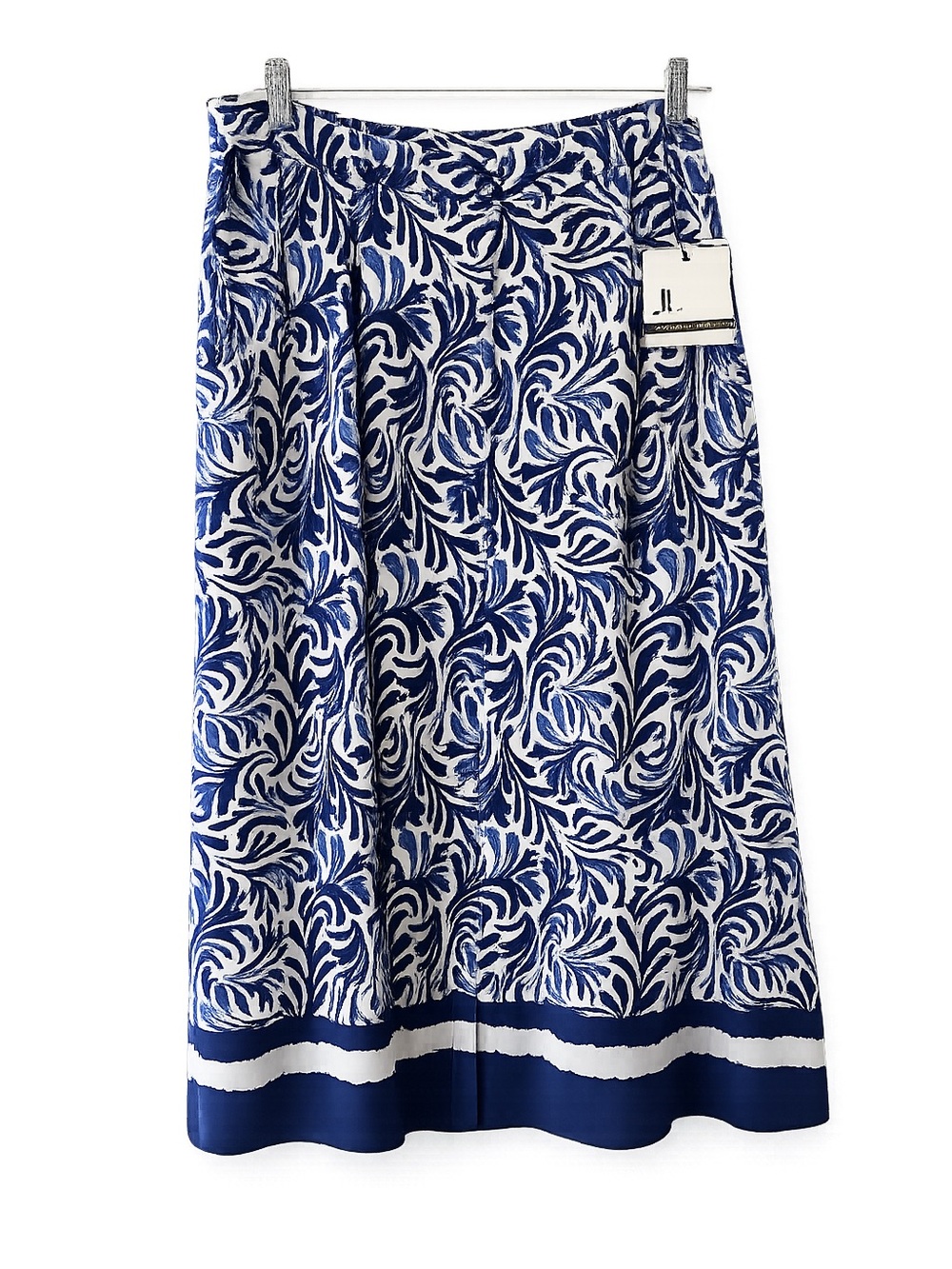 NWT Jules & Leopold Blue & White Botanical Print Midi Skirt XL | Pockets - Picture 2 of 15
